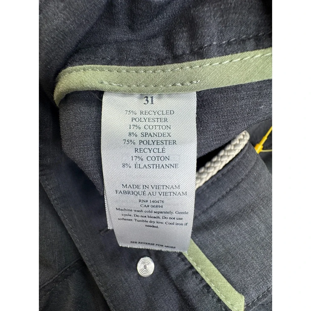 Faherty All Day Shorts Mens 31 Charcoal Gray Heather Hybrid Stretch athletic